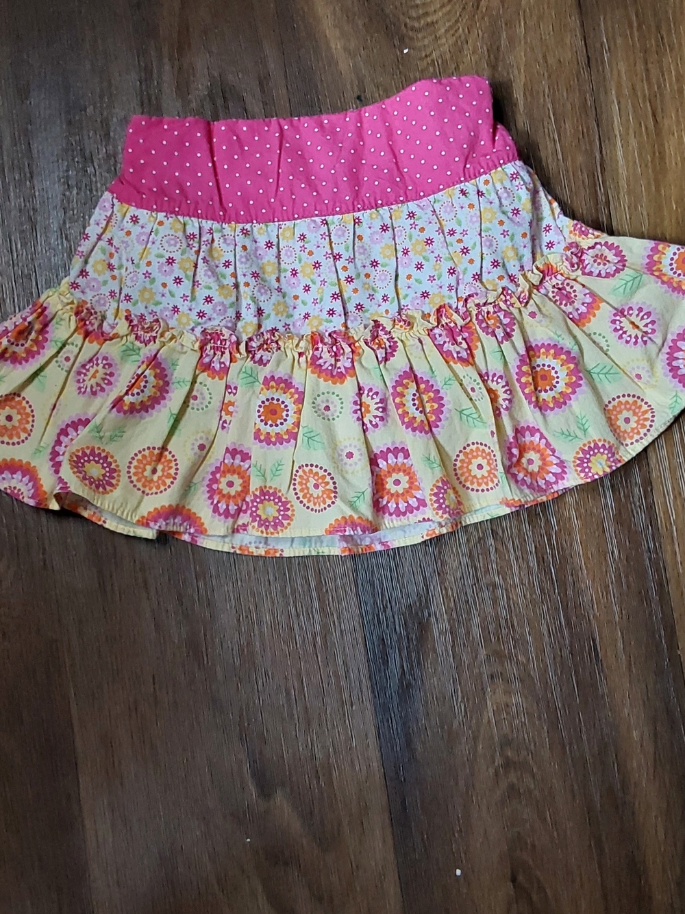 Healthtex Baby Girls Vibrant Multi Patterned Tiered Ruffled Pull Up Skirt 12m